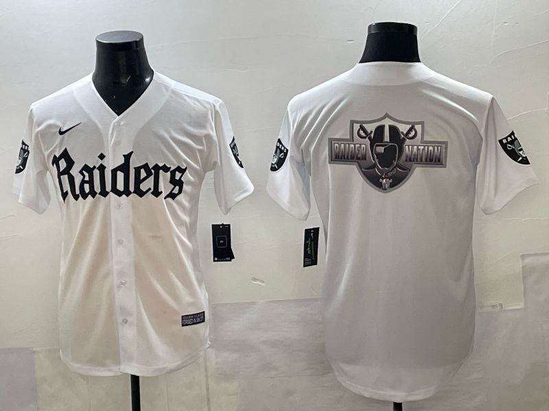 Men 2025 Oakland Raiders Blank white 6th generation Joint Name Nike Limited NFL Jersey style 011
